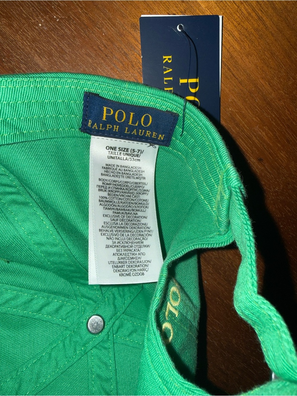 Ralph Lauren Kids Green Polo Cap with Yellow Pony Logo NWT - Picture 4 of 6